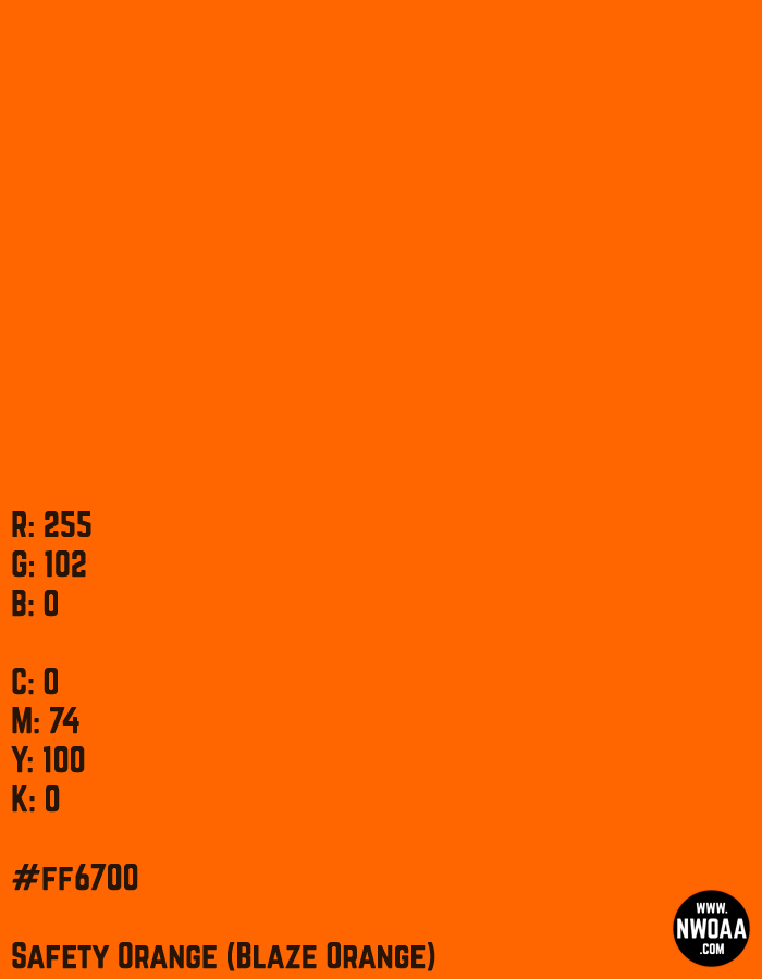 Color Of The Day #65 - Safety Orange (Blaze Orange) #ff6700