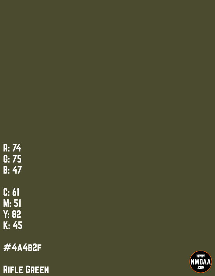 Nationwide World Of American Artists (NWOAA) Color Of The Day #87 - Rifle Green #4a4b2f